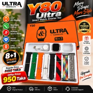 ULTRA Y80 Premium Smartwatch – 8+1 Strap Edition